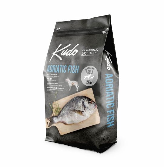 Kudo Low Grain Adriatic Fish Meduim-Maxi Adult - Суха храна за израснали кучета от средни и едри породи с риба, 12 кг.
